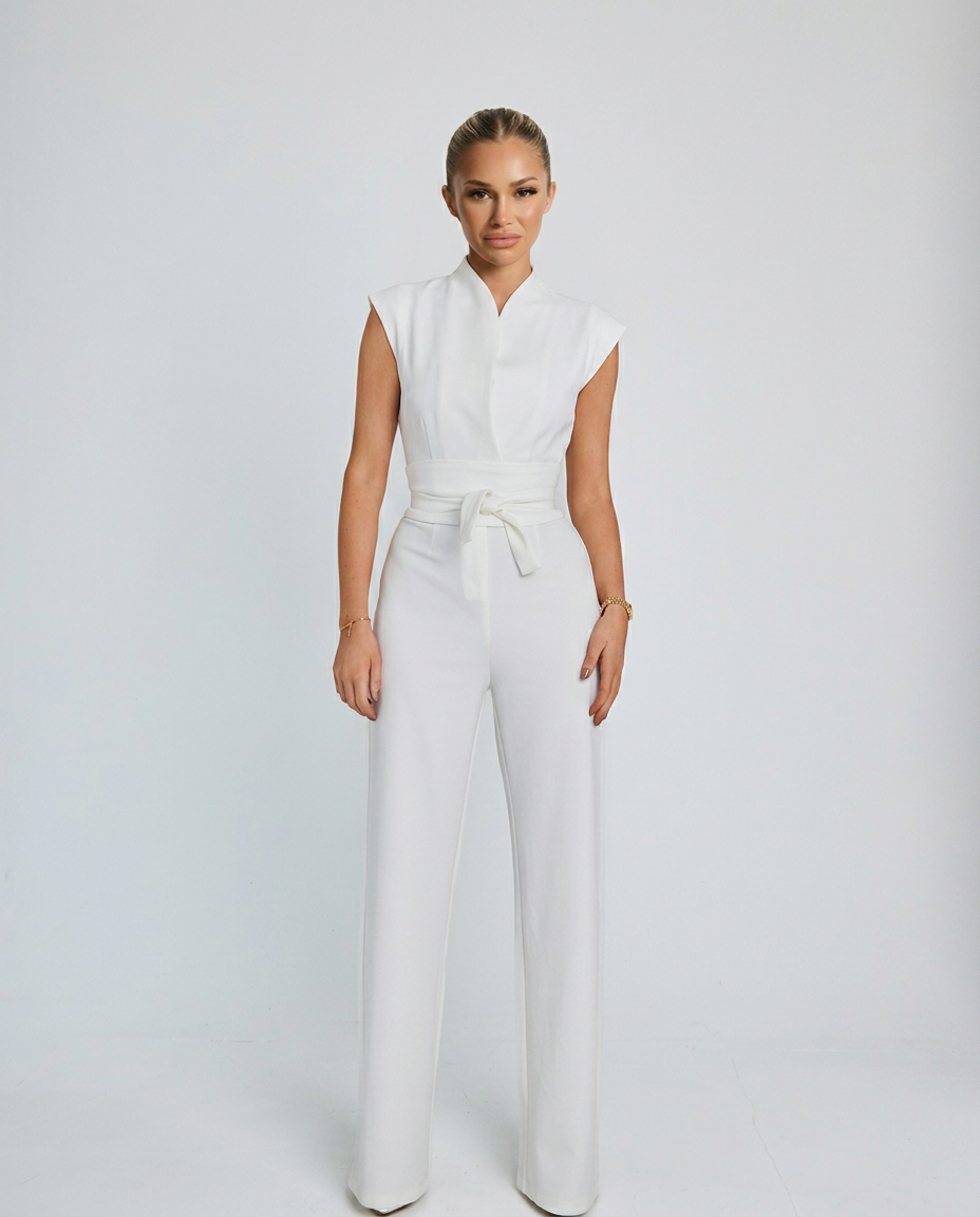 Hillary | Wide-Leg Jumpsuit with Waist Tie