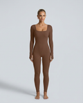 Gina | Ribbed Fitted Jumpsuit with Long Sleeves