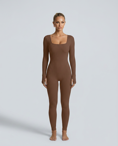 Gina | Ribbed Fitted Jumpsuit with Long Sleeves