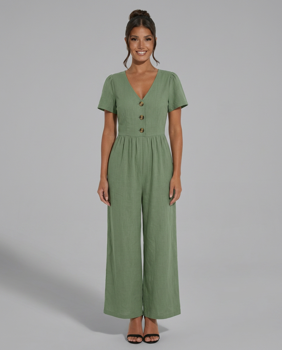 Brandy | Wide-Leg Jumpsuit with Button Detail