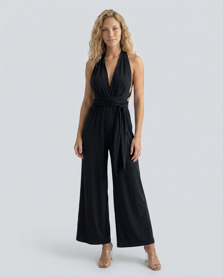 Cara | Halter Jumpsuit with Wide-Leg Trousers