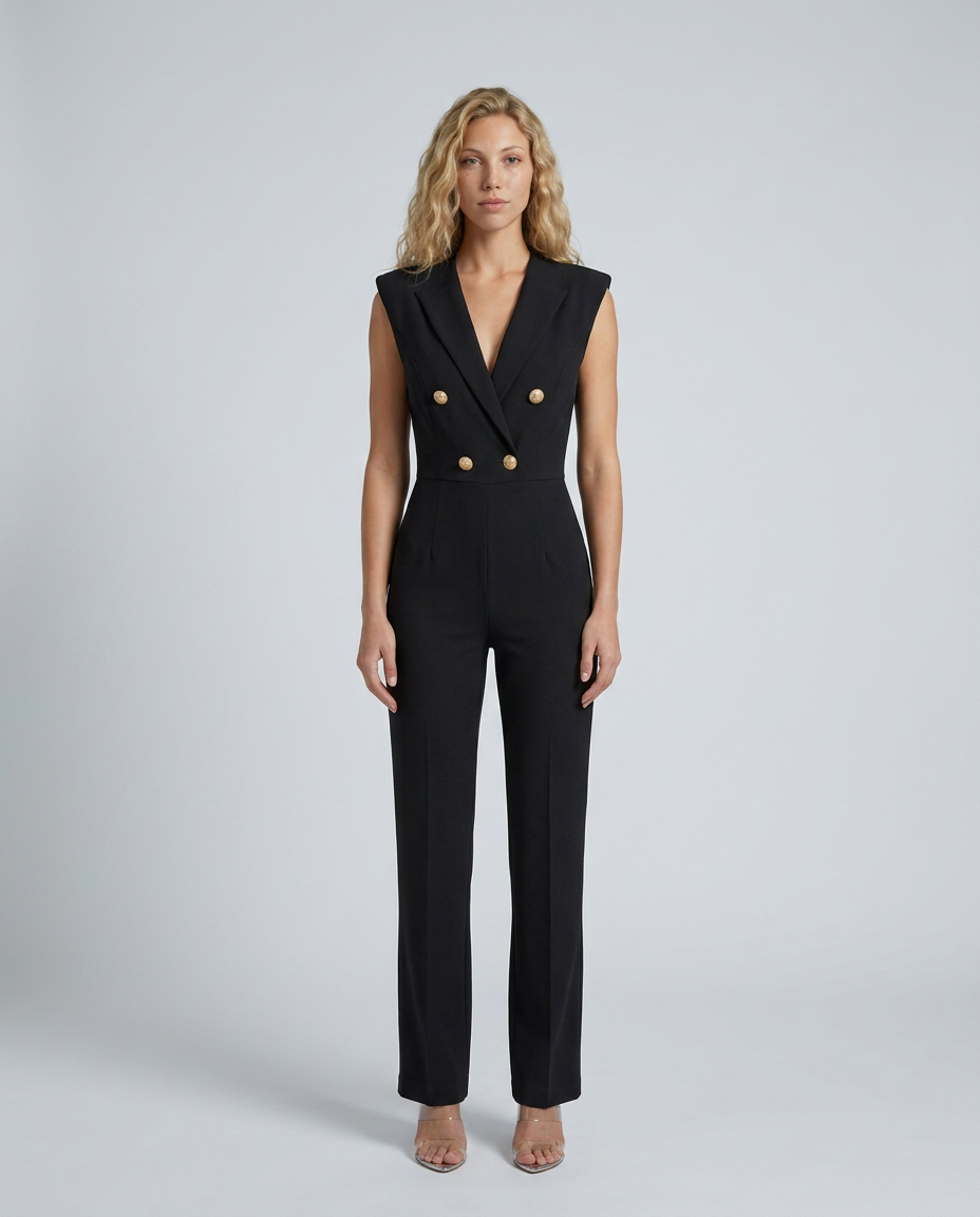 Gail | Tailored Jumpsuit with Double-Breasted Front