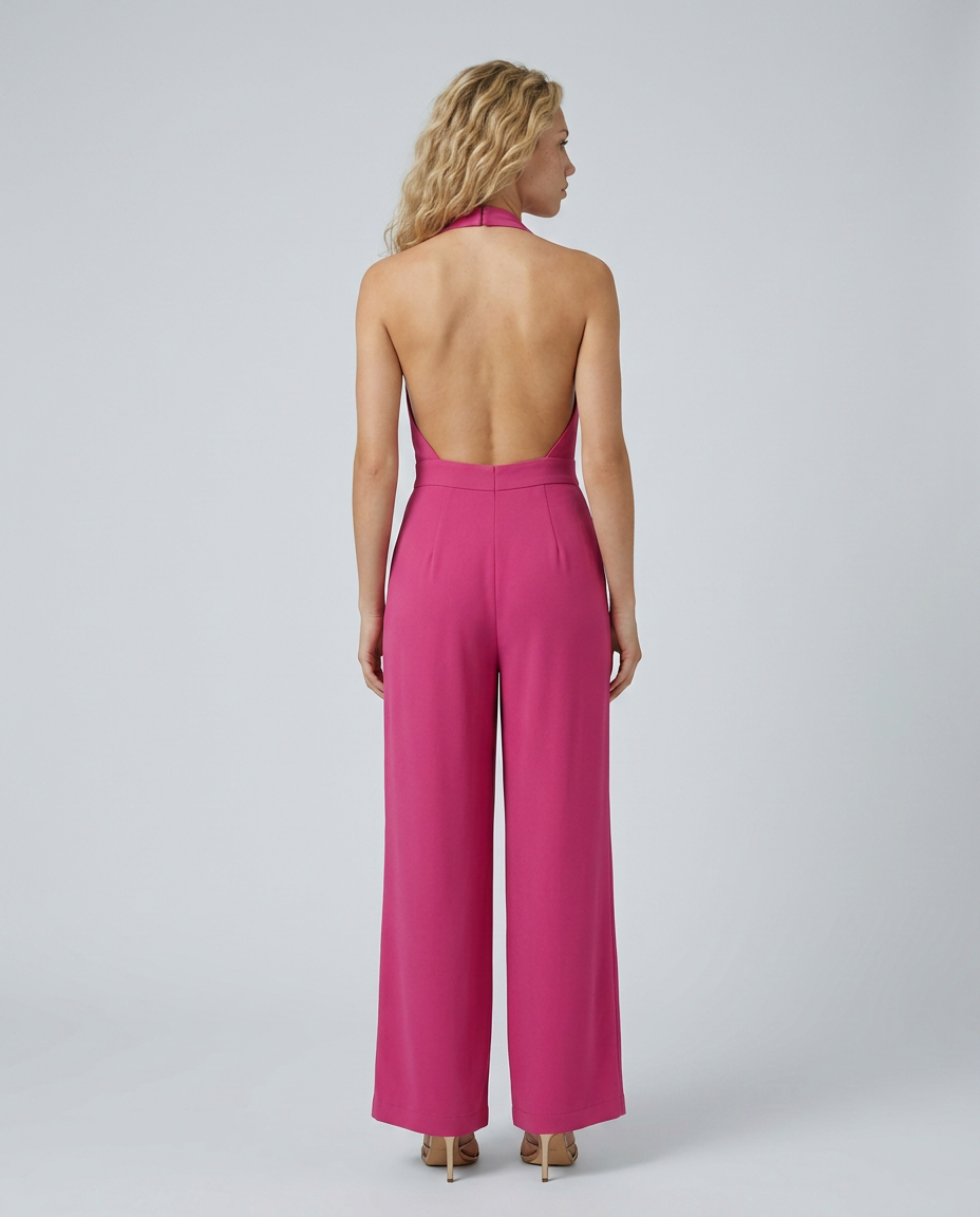 Lottie | Halter Jumpsuit with Wide-Leg Trousers