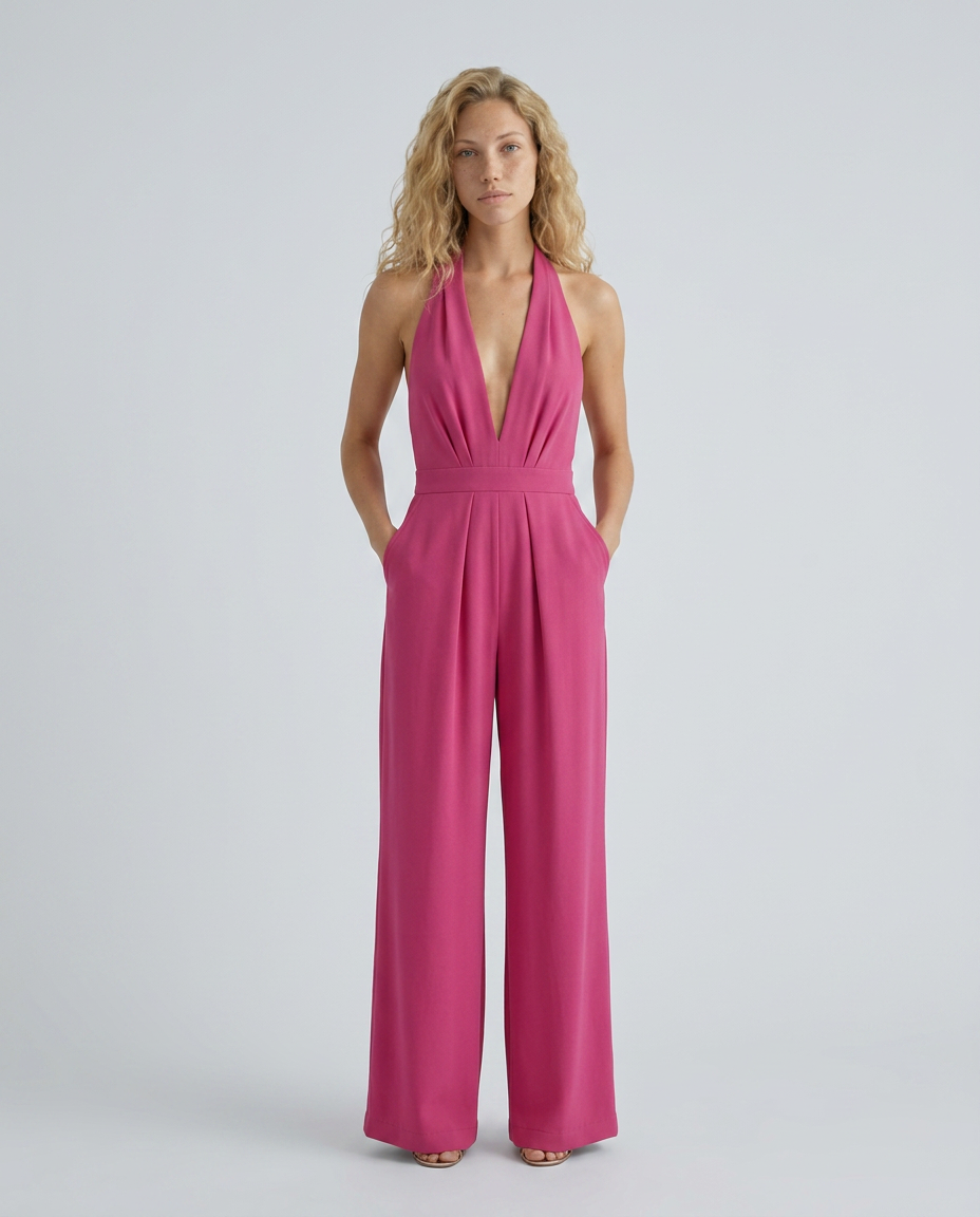 Lottie | Halter Jumpsuit with Wide-Leg Trousers