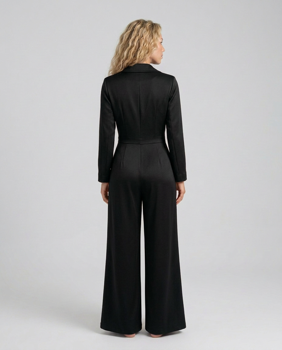 Ashlee | Long Sleeve Jumpsuit with Wide-Leg Trousers