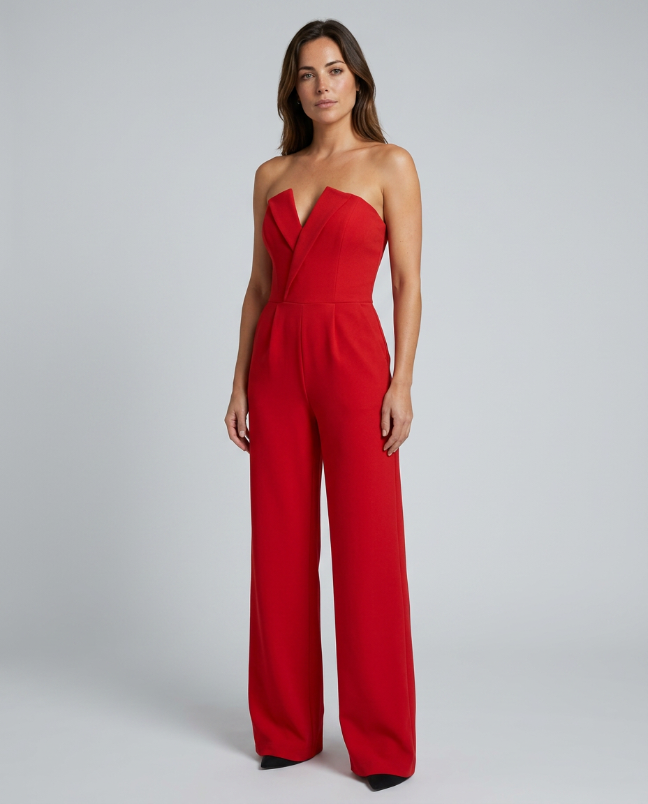 Donna | Strapless Wide-Leg Jumpsuit with Pockets