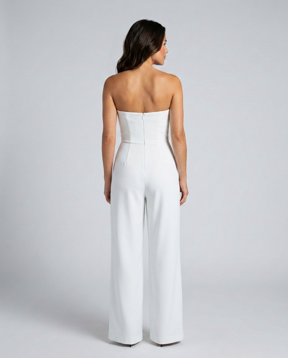 Donna | Strapless Wide-Leg Jumpsuit with Pockets