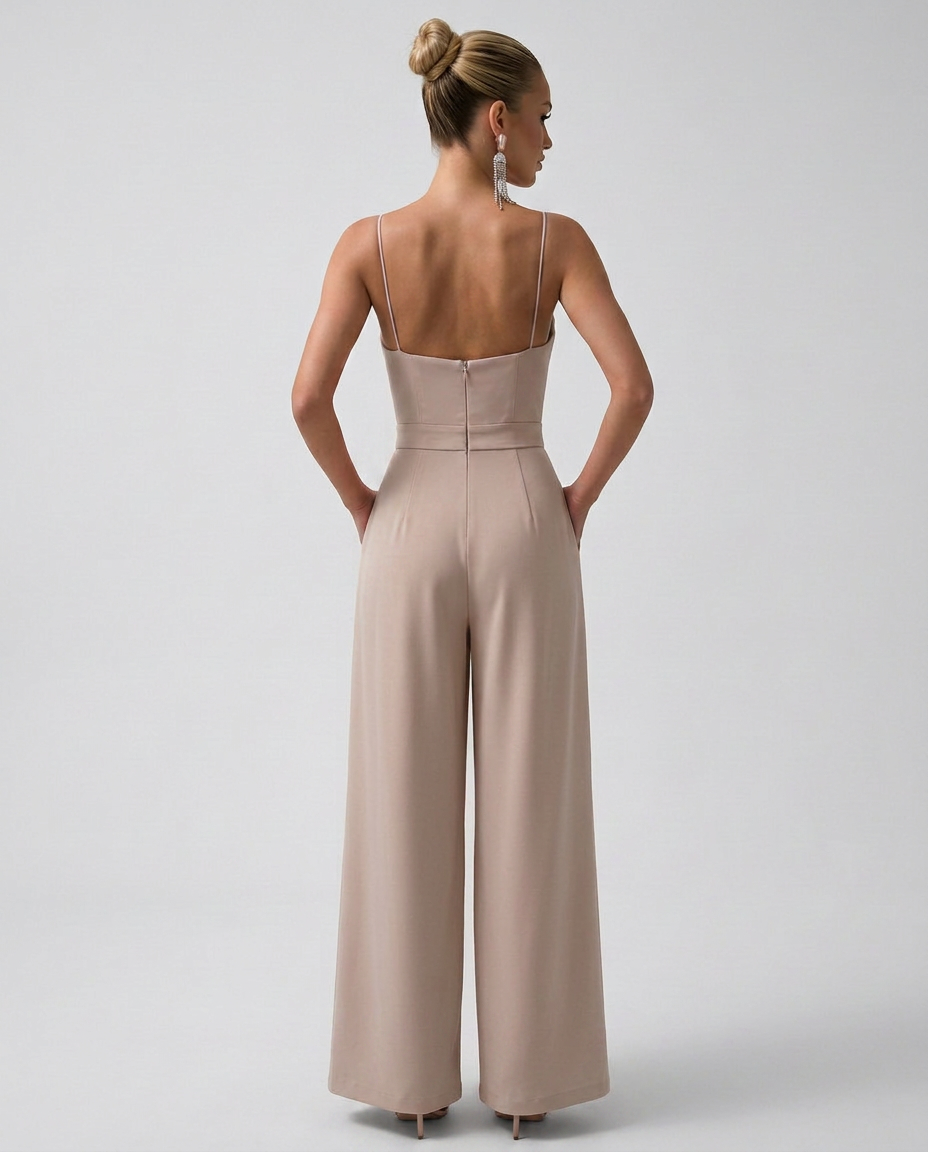 Alta | Wide-Leg Jumpsuit with Pleated Bodice