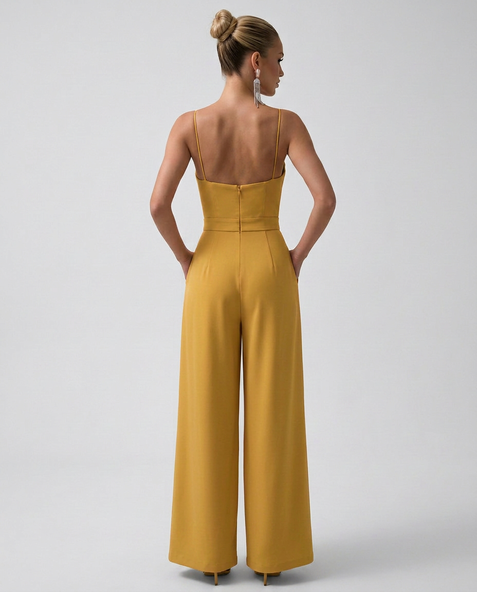 Alta | Wide-Leg Jumpsuit with Pleated Bodice