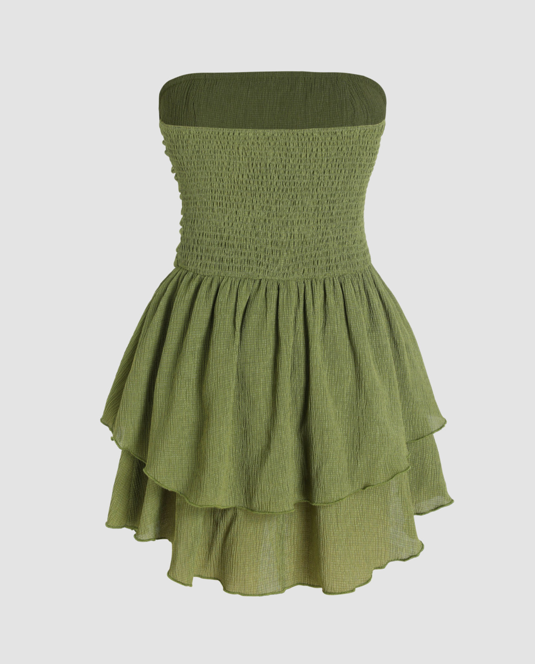 Elodie | Strapless Mini Dress with Tiered Ruffle Skirt
