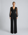 Lynda | Wide-Leg Jumpsuit with Mesh Sleeves