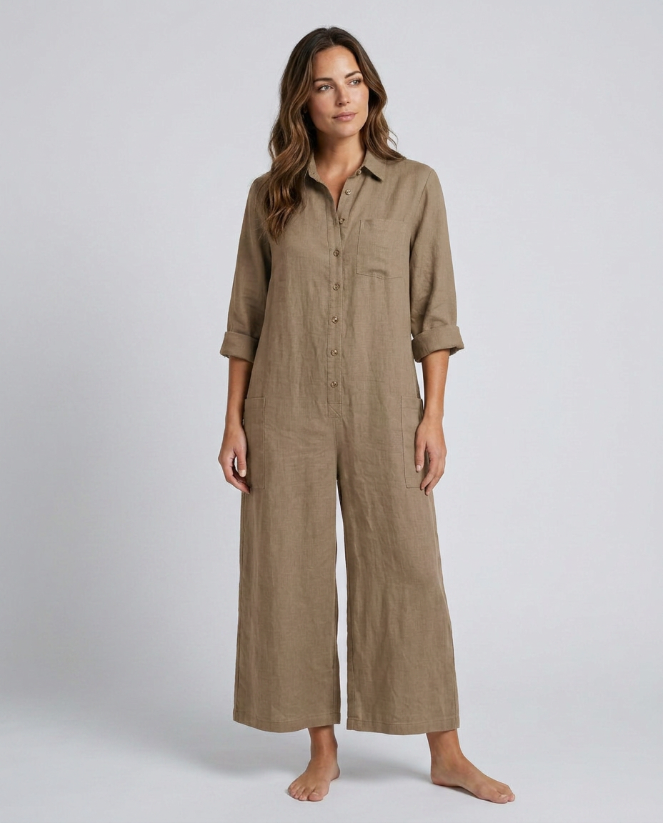 Erika | Boho Jumpsuit with Button Front