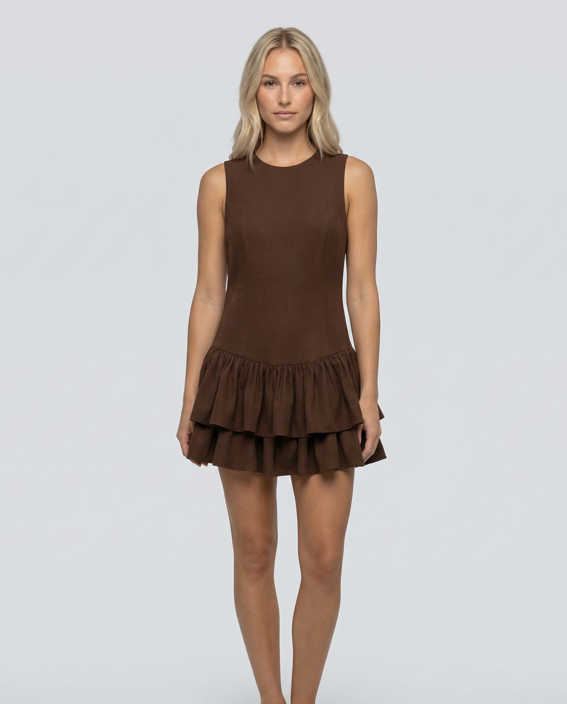 Skylar | Ruffled Mini Dress with Zipper Back