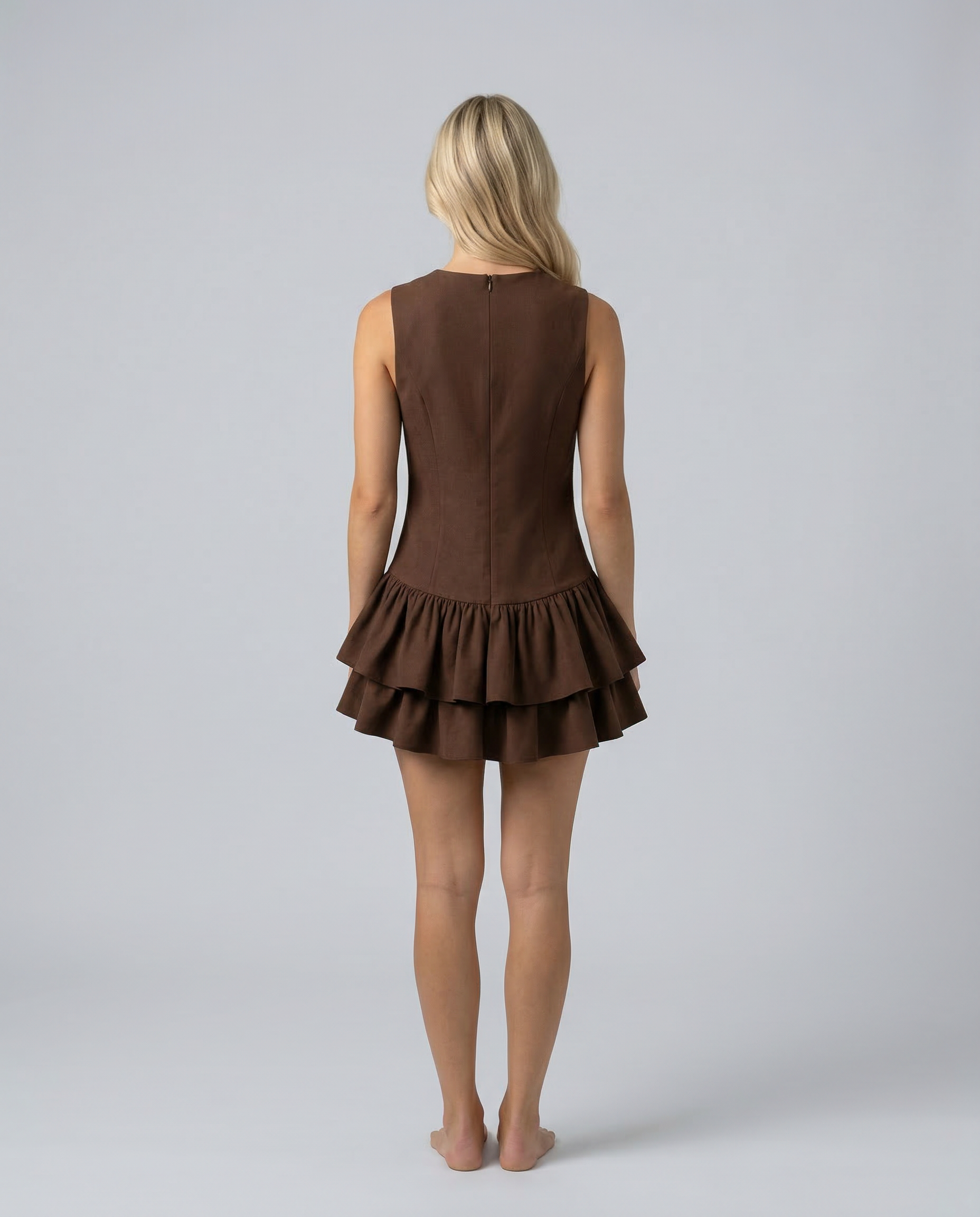 Skylar | Ruffled Mini Dress with Zipper Back
