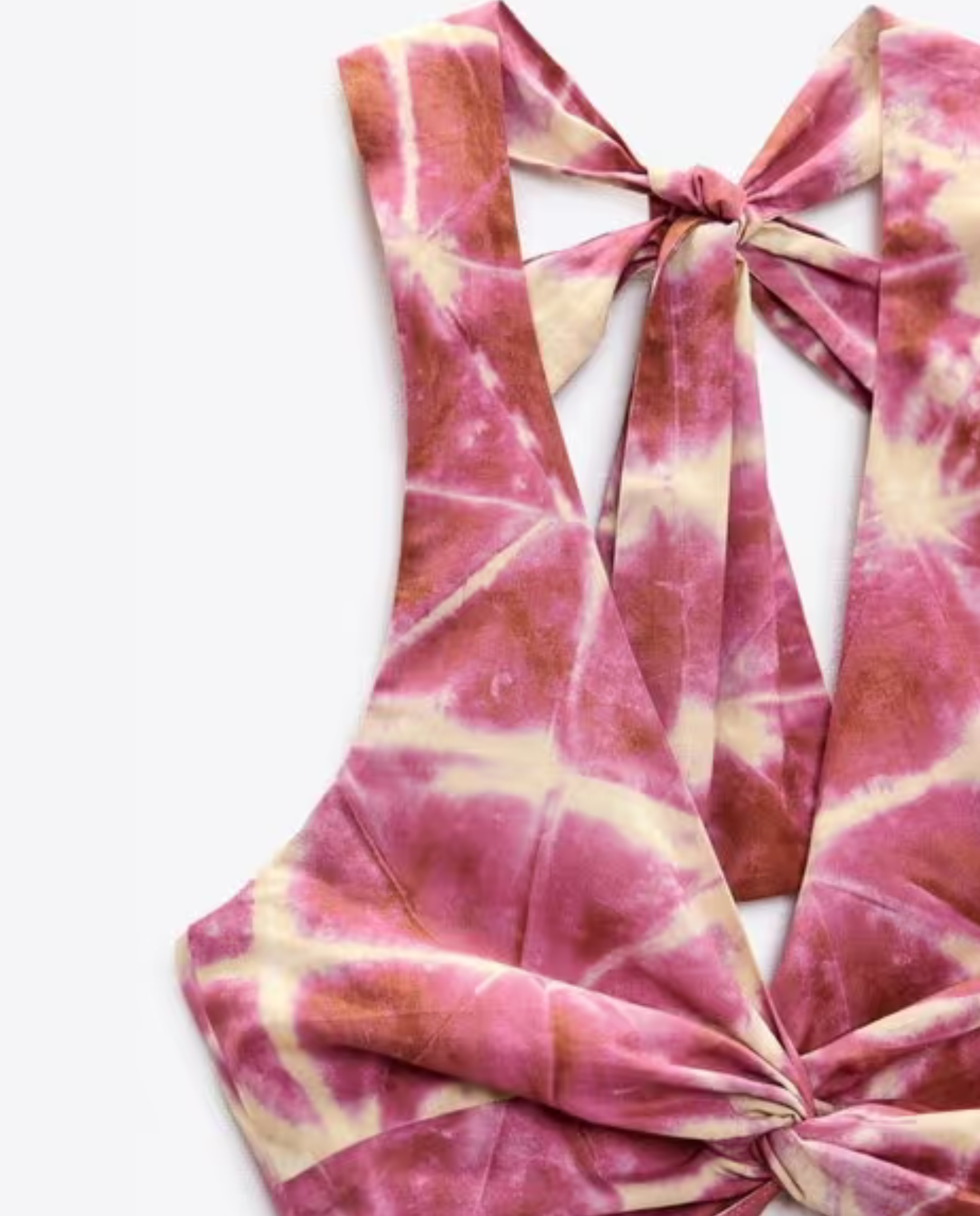 Brooklyn | Tie & Dye Draped Midi Dress with Front Knot