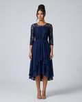 Darcy | Midi Dress with Lace Bodice and Chiffon Skirt