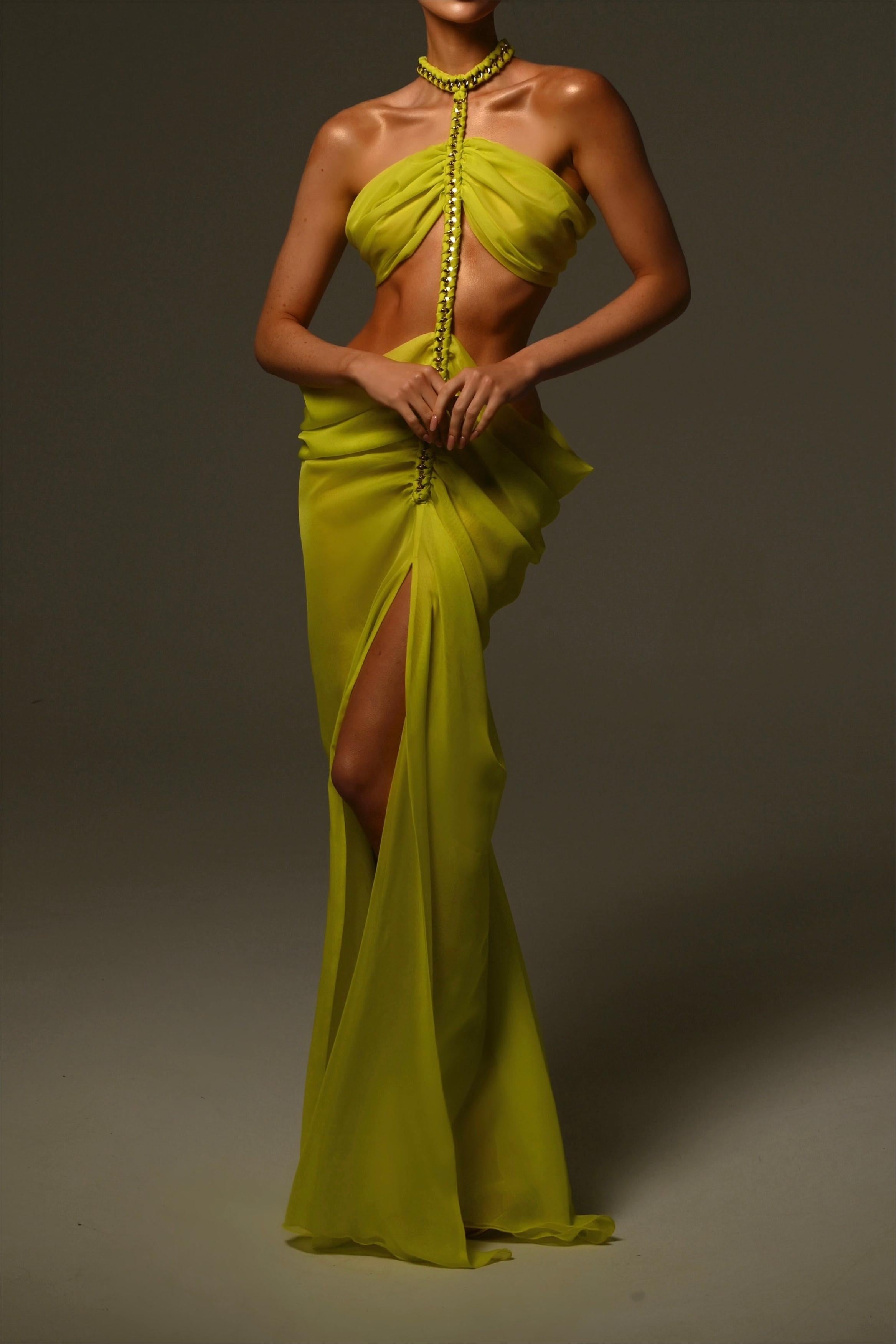 Maeve | Halter Neck Cut-Out Split Midi Dress