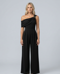 Mila | One-Shoulder Buckle Wide-Leg Jumpsuit