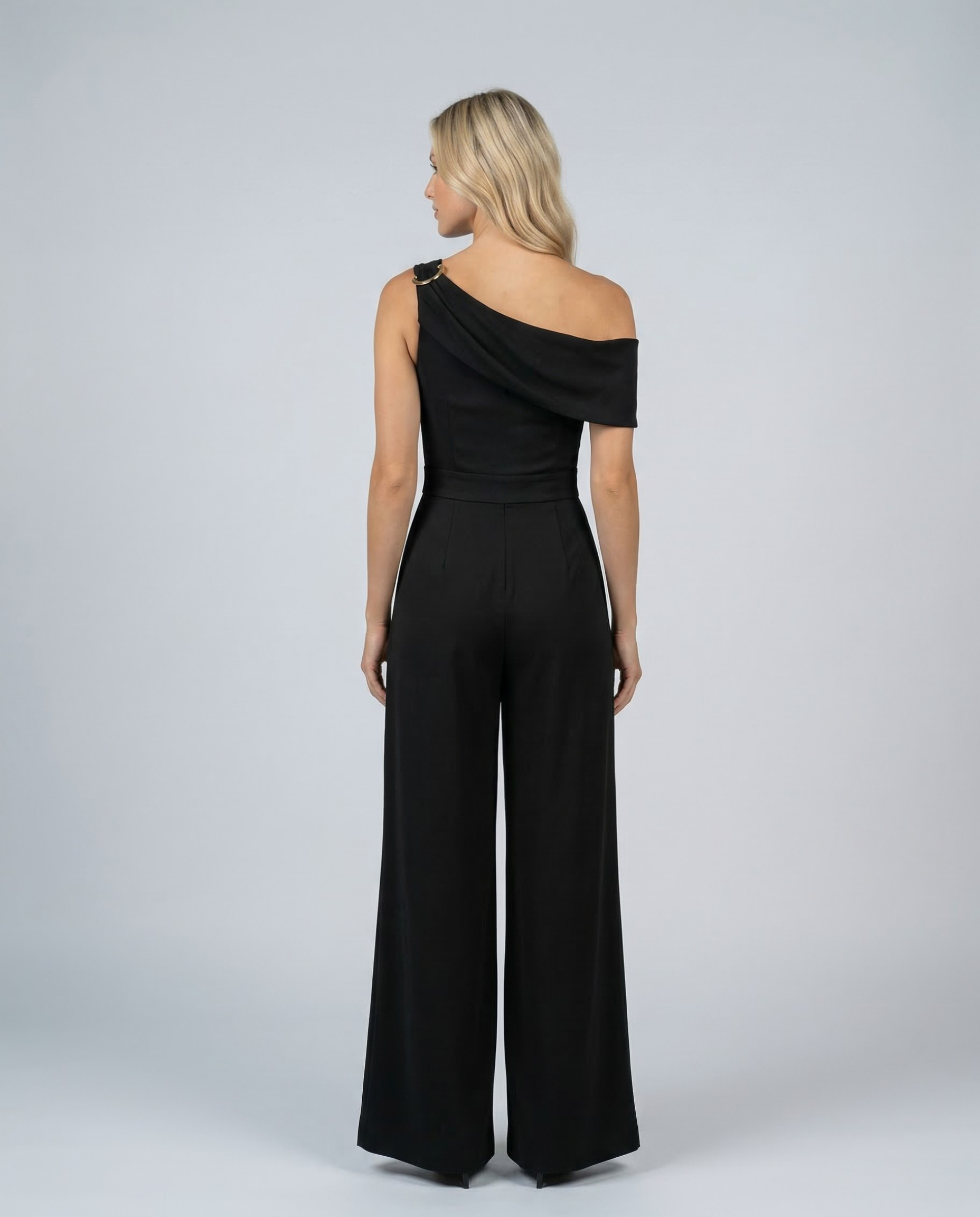 Mila | One-Shoulder Buckle Wide-Leg Jumpsuit