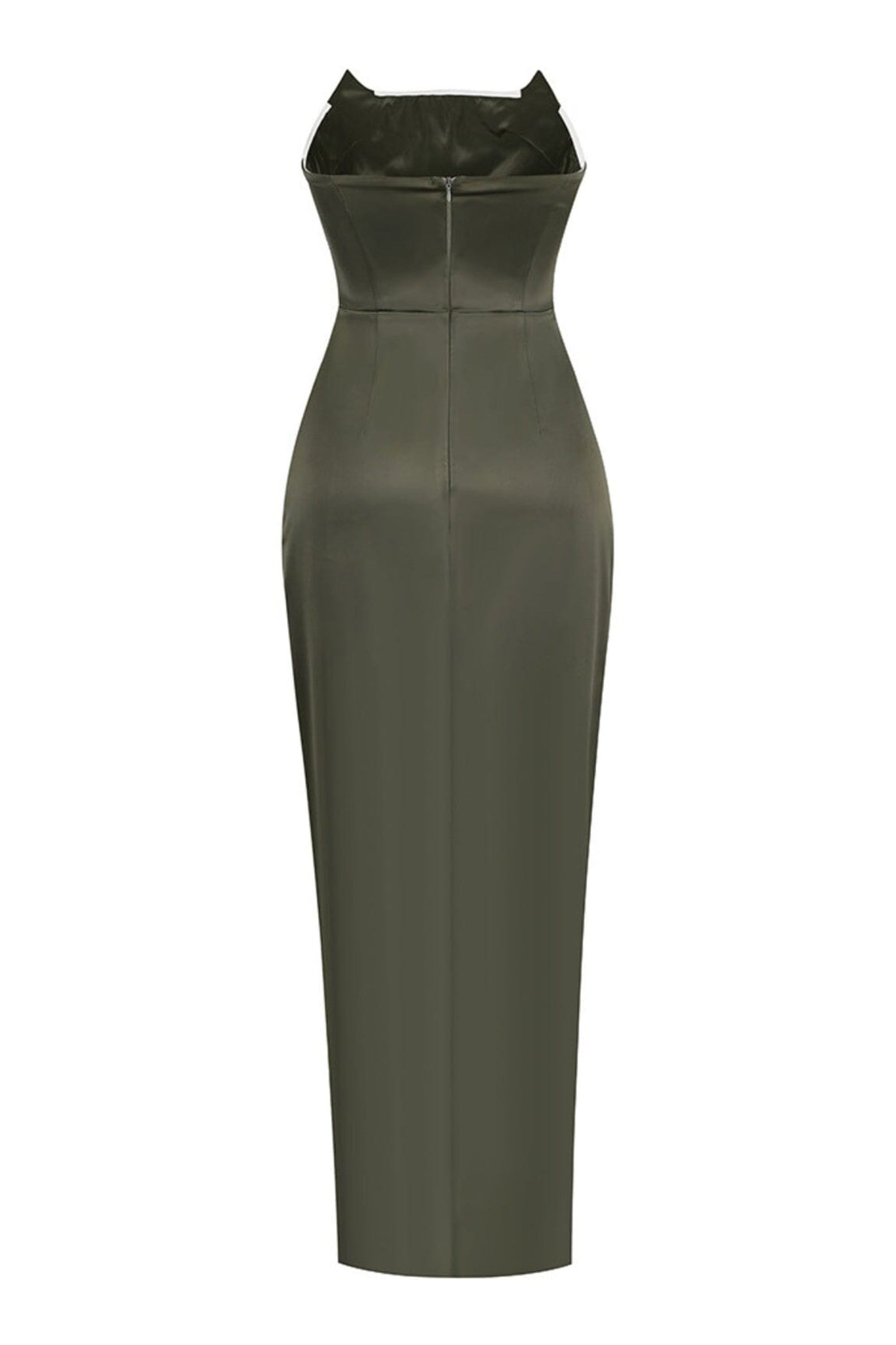 Thea | Satin Corset Side Split Maxi Dress