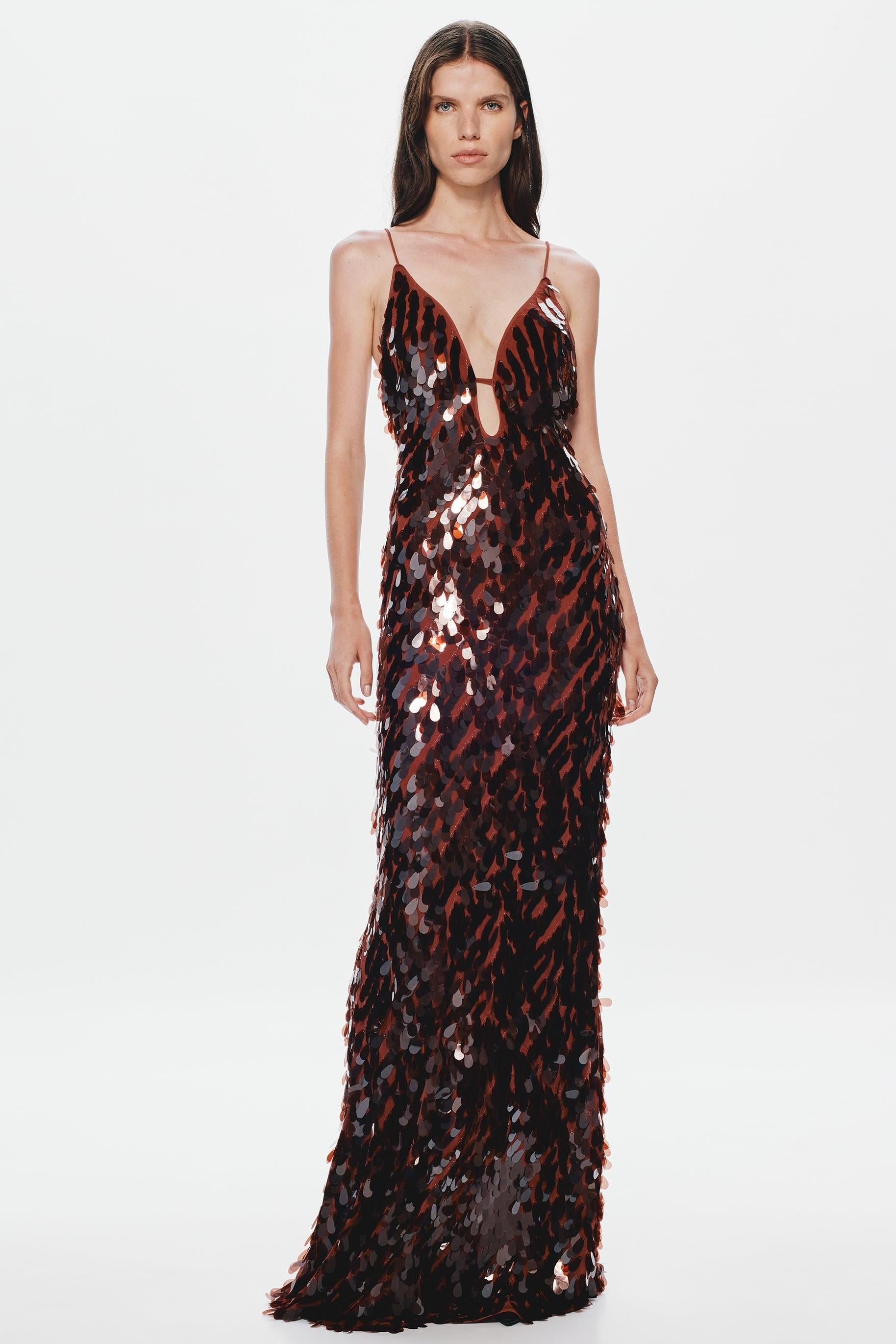 Kira | Sequin V-Neck Sleeveless Maxi Dress