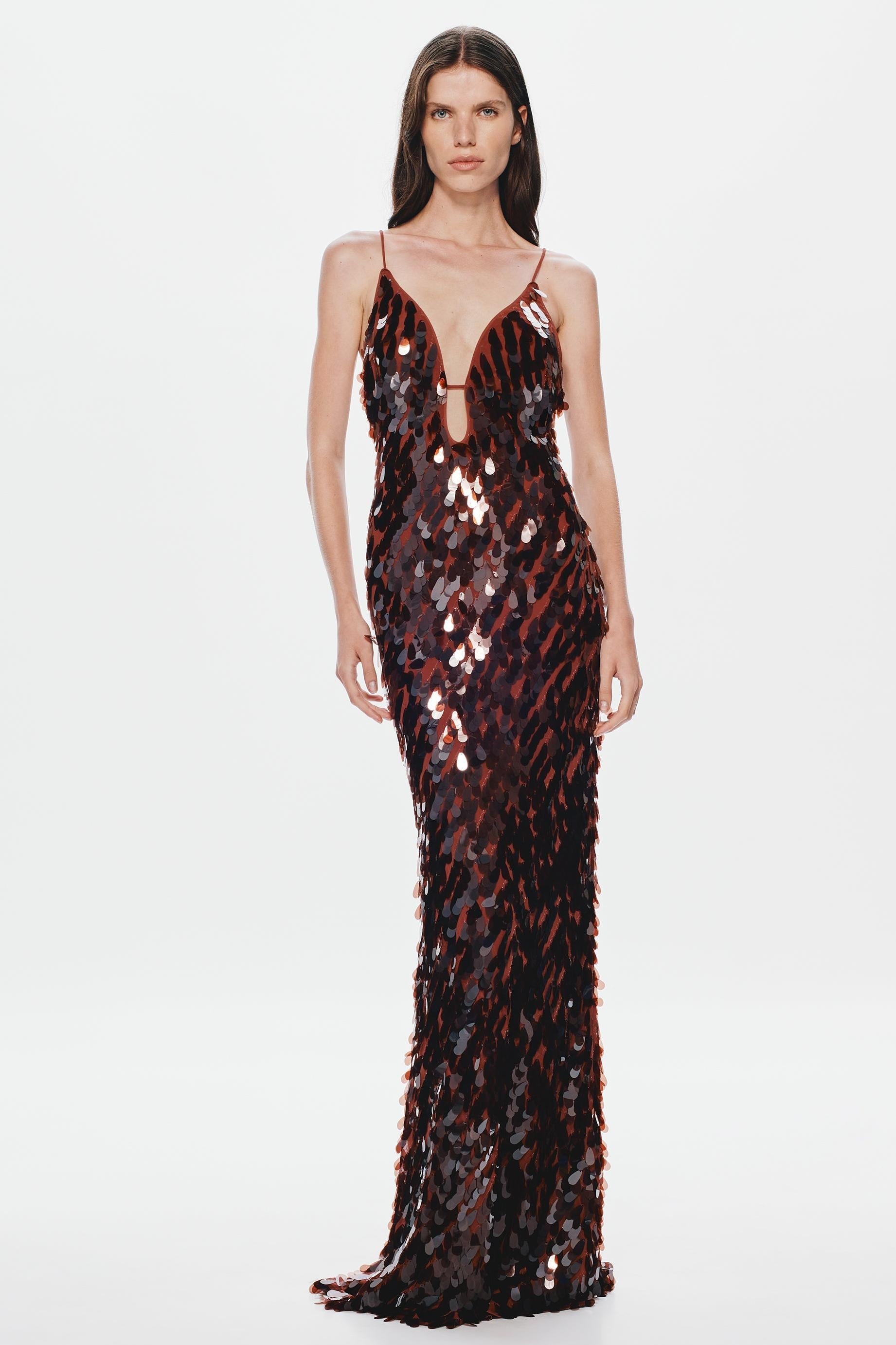 Kira | Sequin V-Neck Sleeveless Maxi Dress