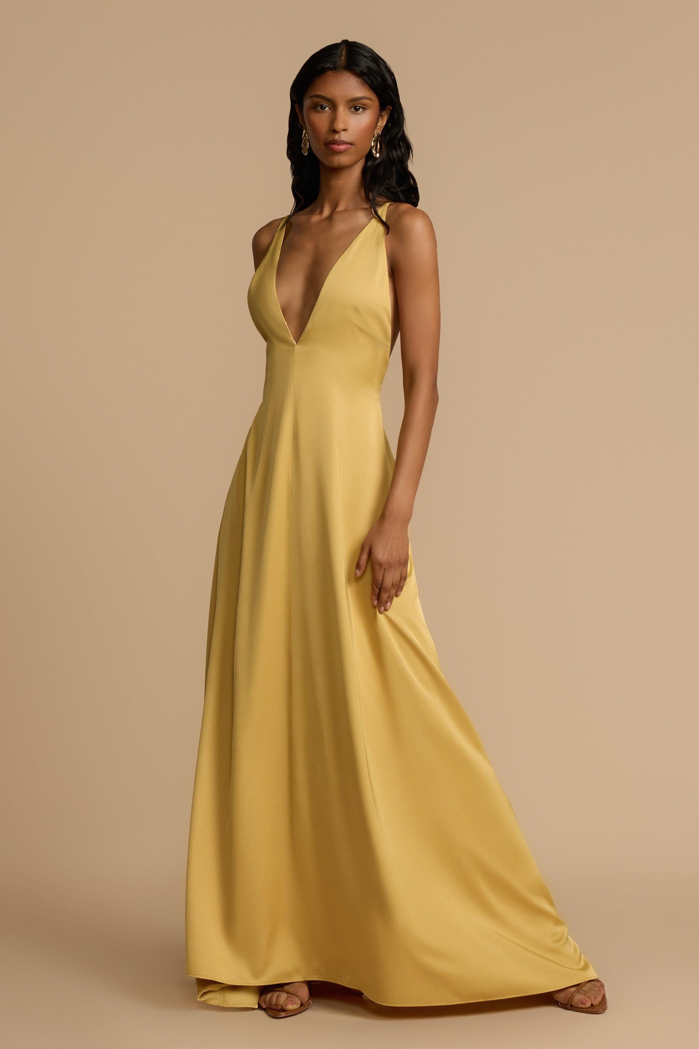 Aurelia | Backless Beaded V-Neck Satin Maxi Dress