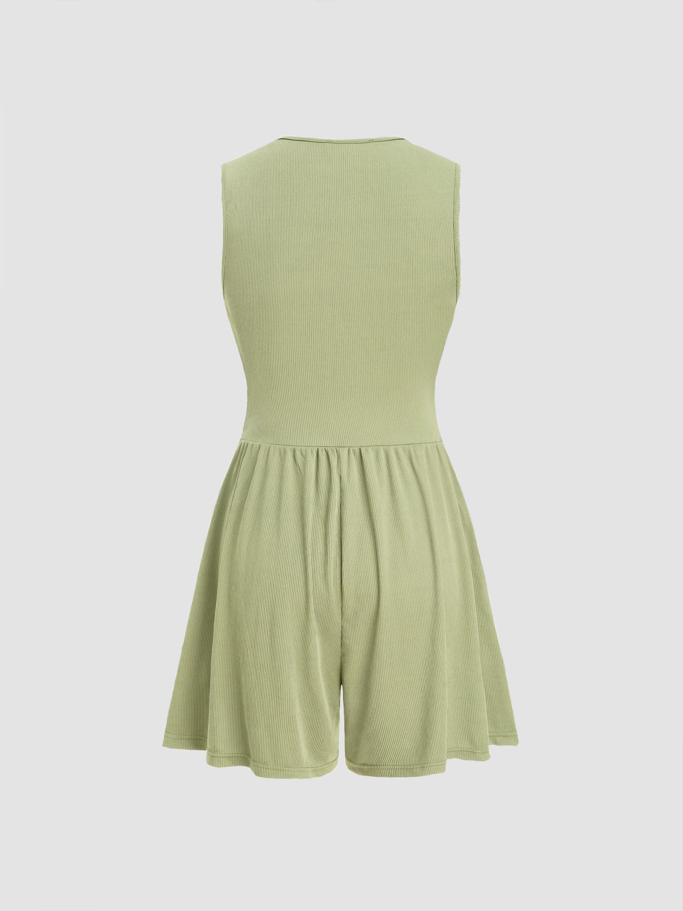 Kylie | V-neck Solid Ruched Pocket Romper