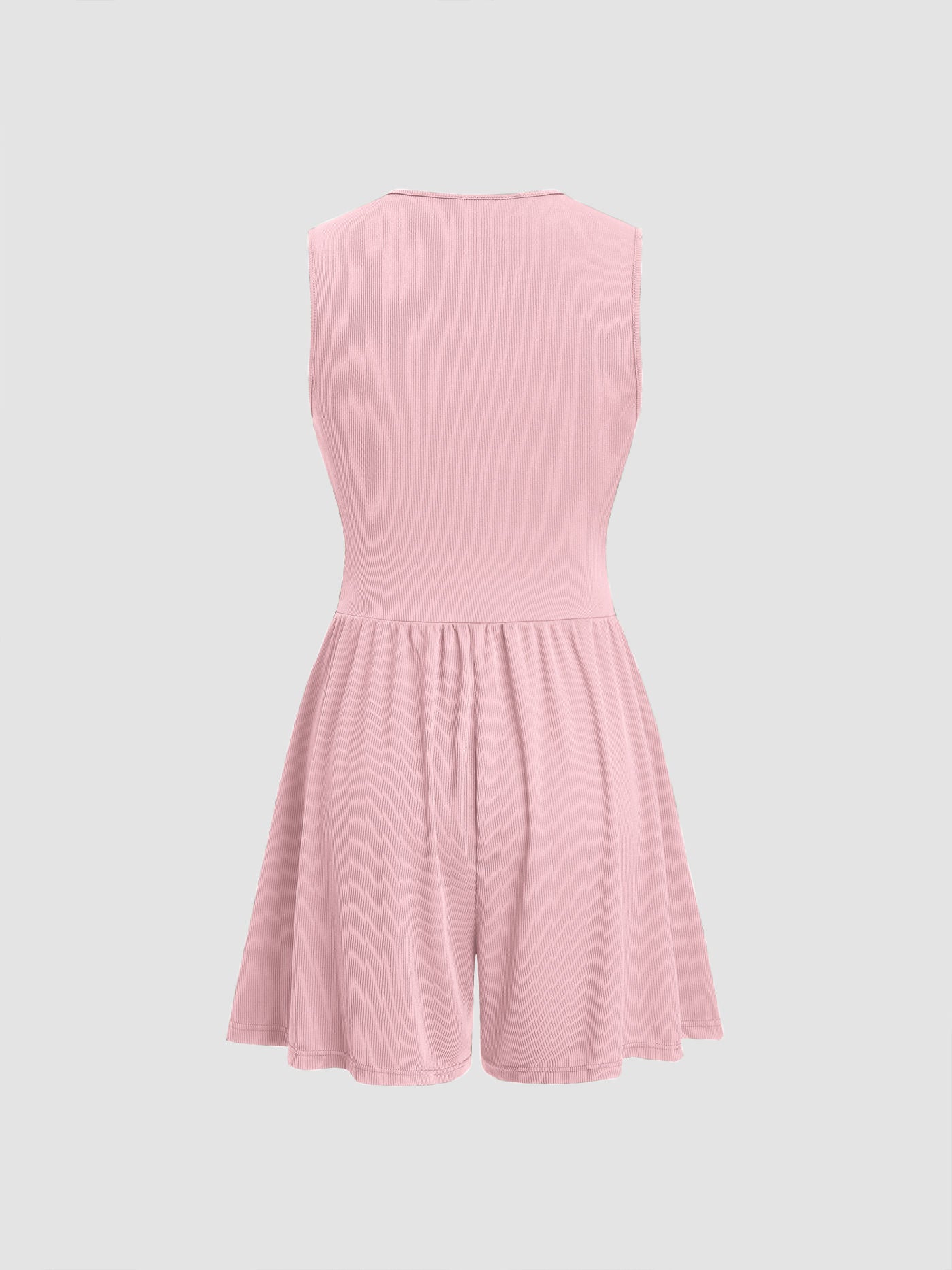 Kylie | V-neck Solid Ruched Pocket Romper