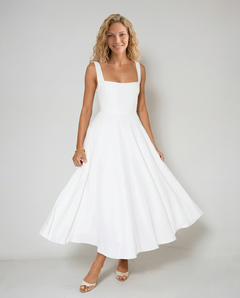 Elara | Cocktail Midi Square Neck Dress