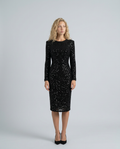 Lucia | Long Sleeve Sequin Midi Cocktail Dress