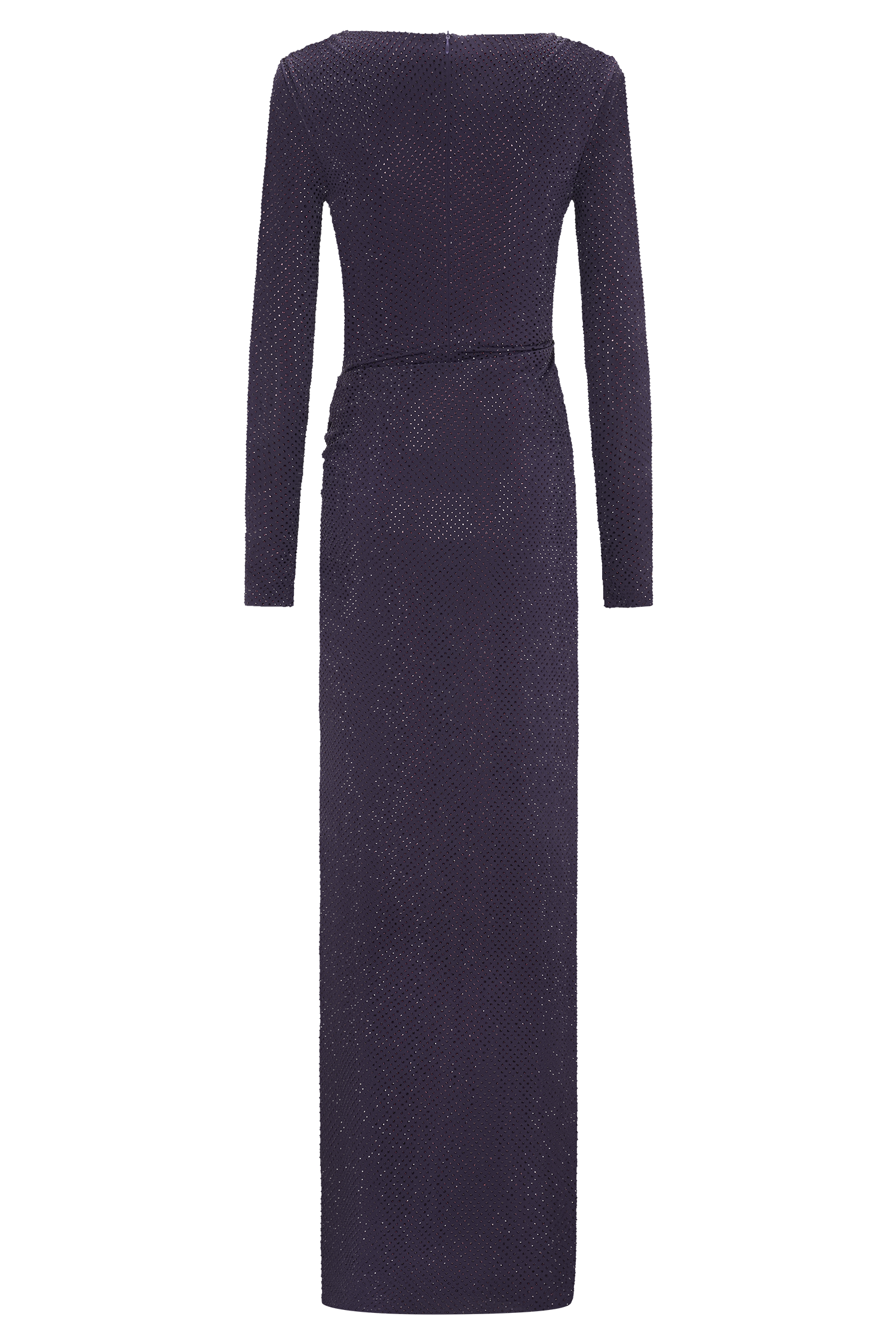 Stellan | Rhinestone Long Sleeve Slit Maxi Dress