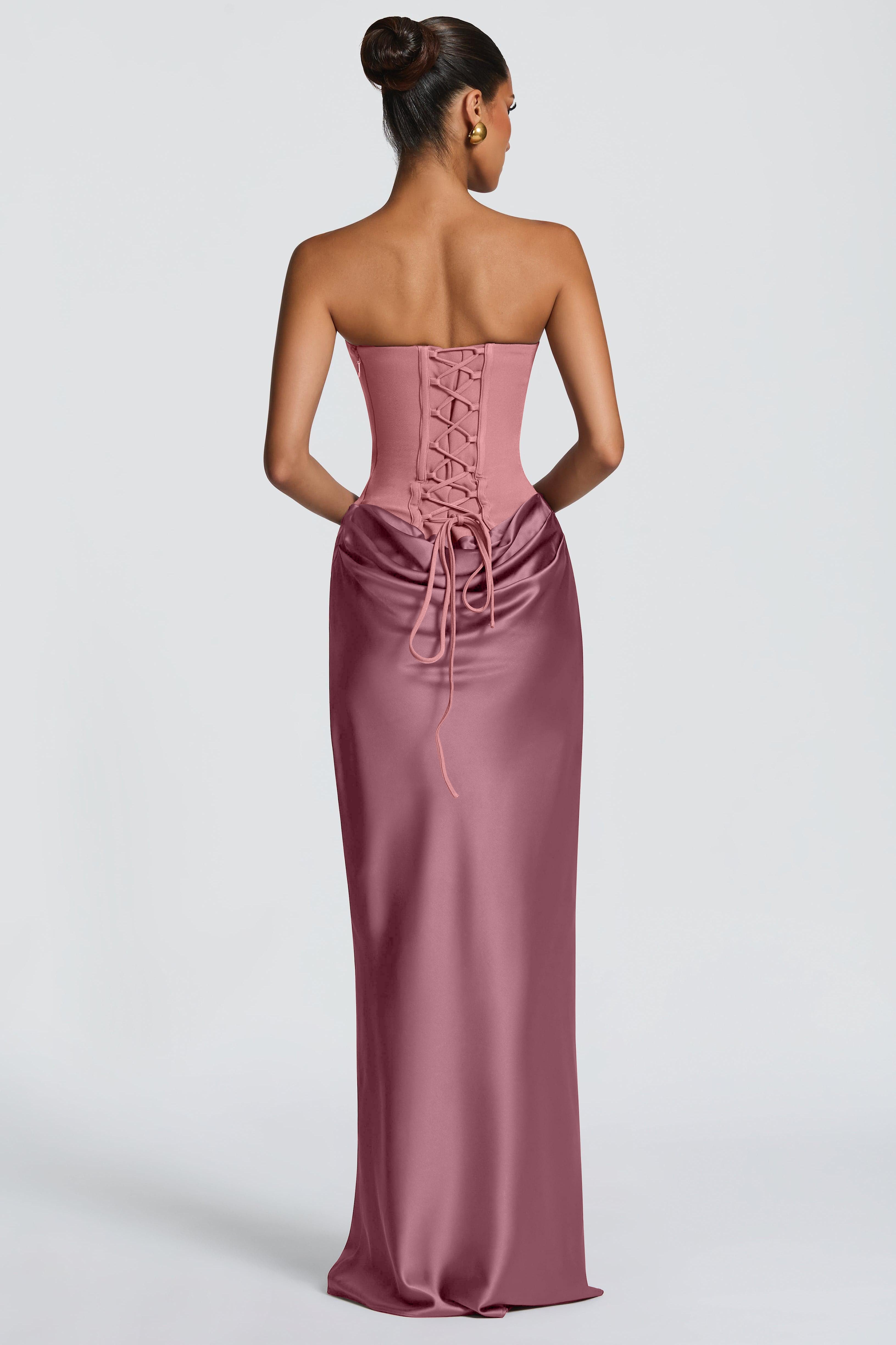 Seraphina | Satin Tie-Up Maxi Dress