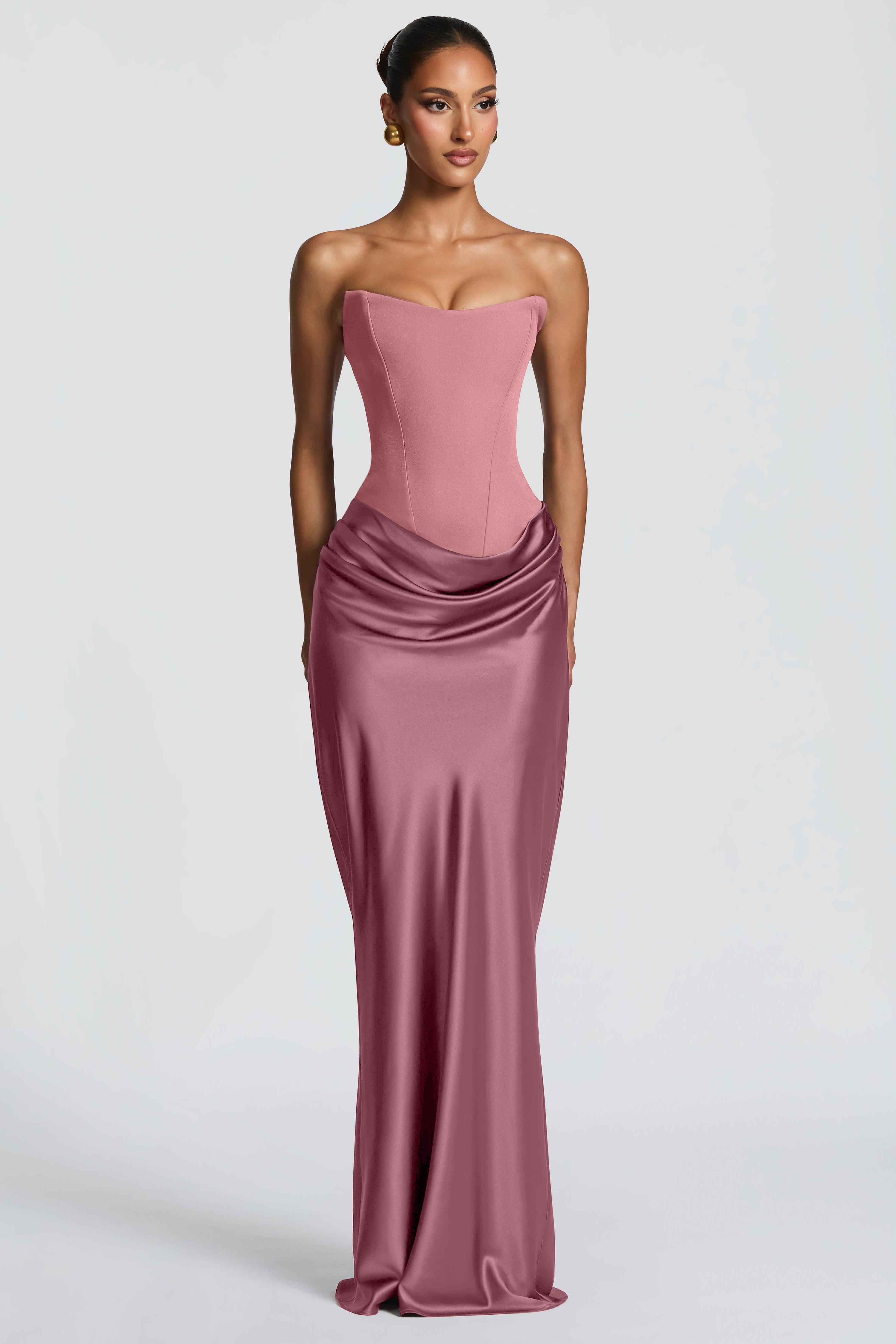 Lena | Satin-Look Tie-Up Maxi Dress