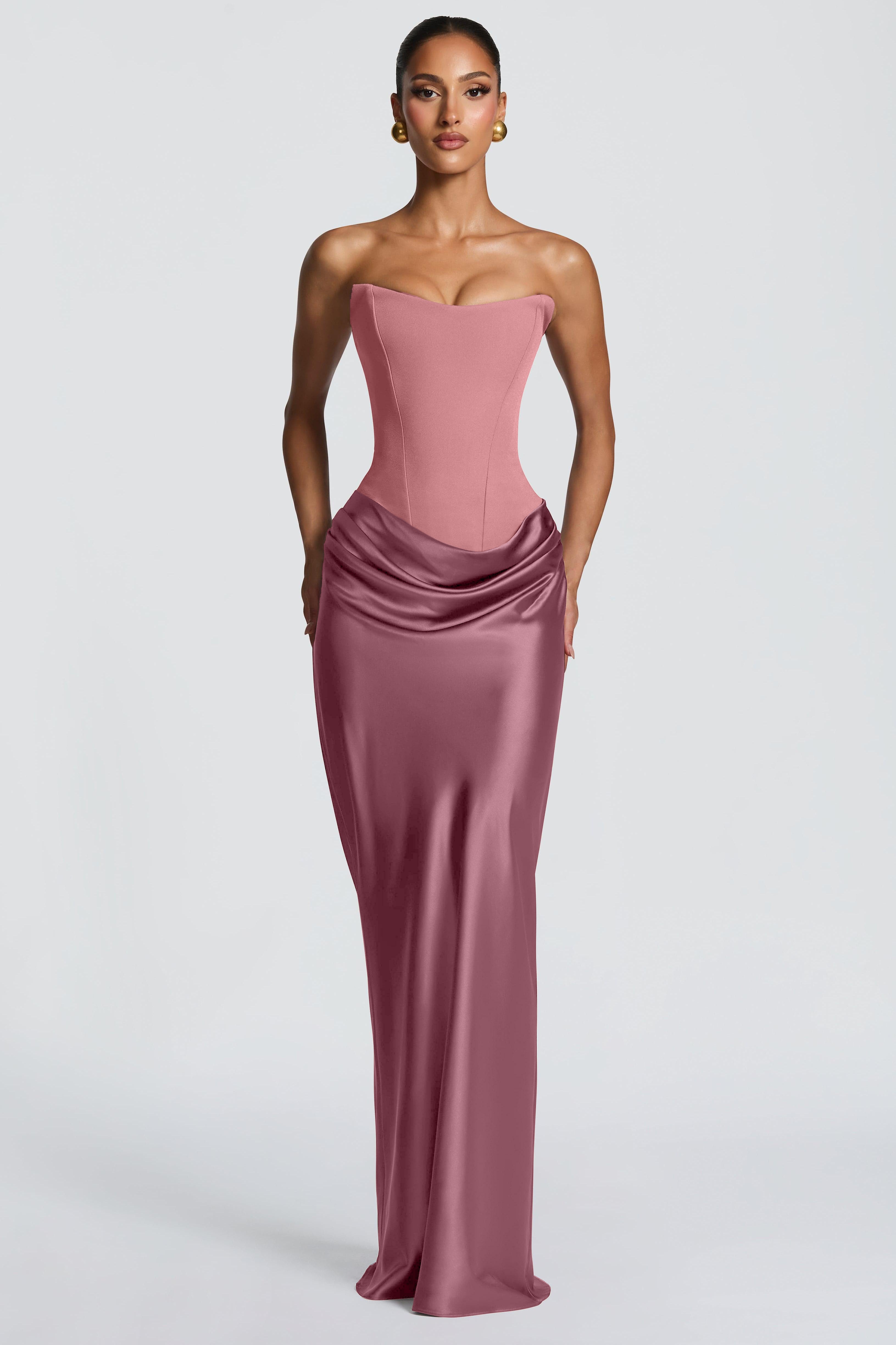 Lena | Satin-Look Tie-Up Maxi Dress