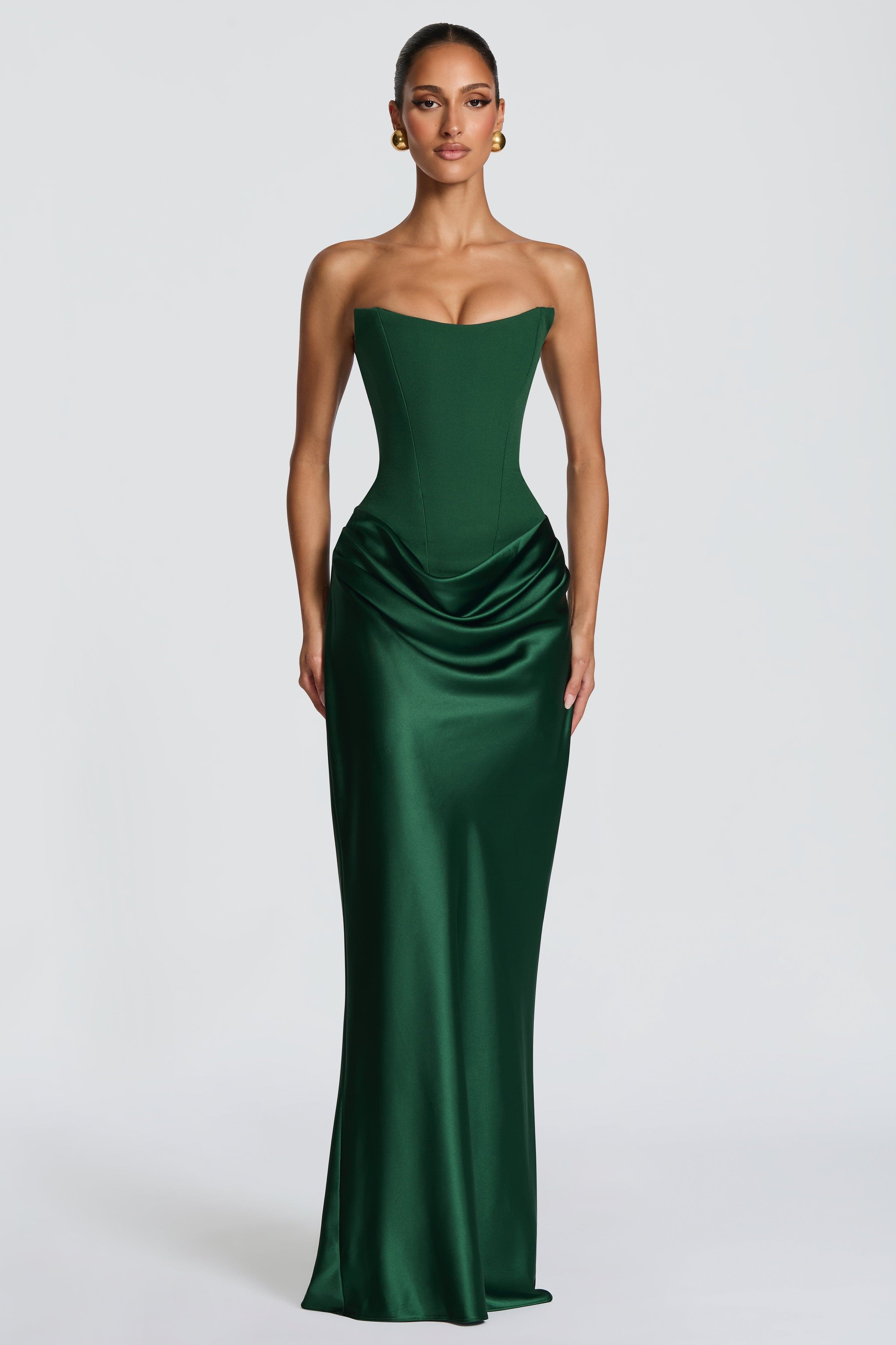 Seraphina | Satin Tie-Up Maxi Dress