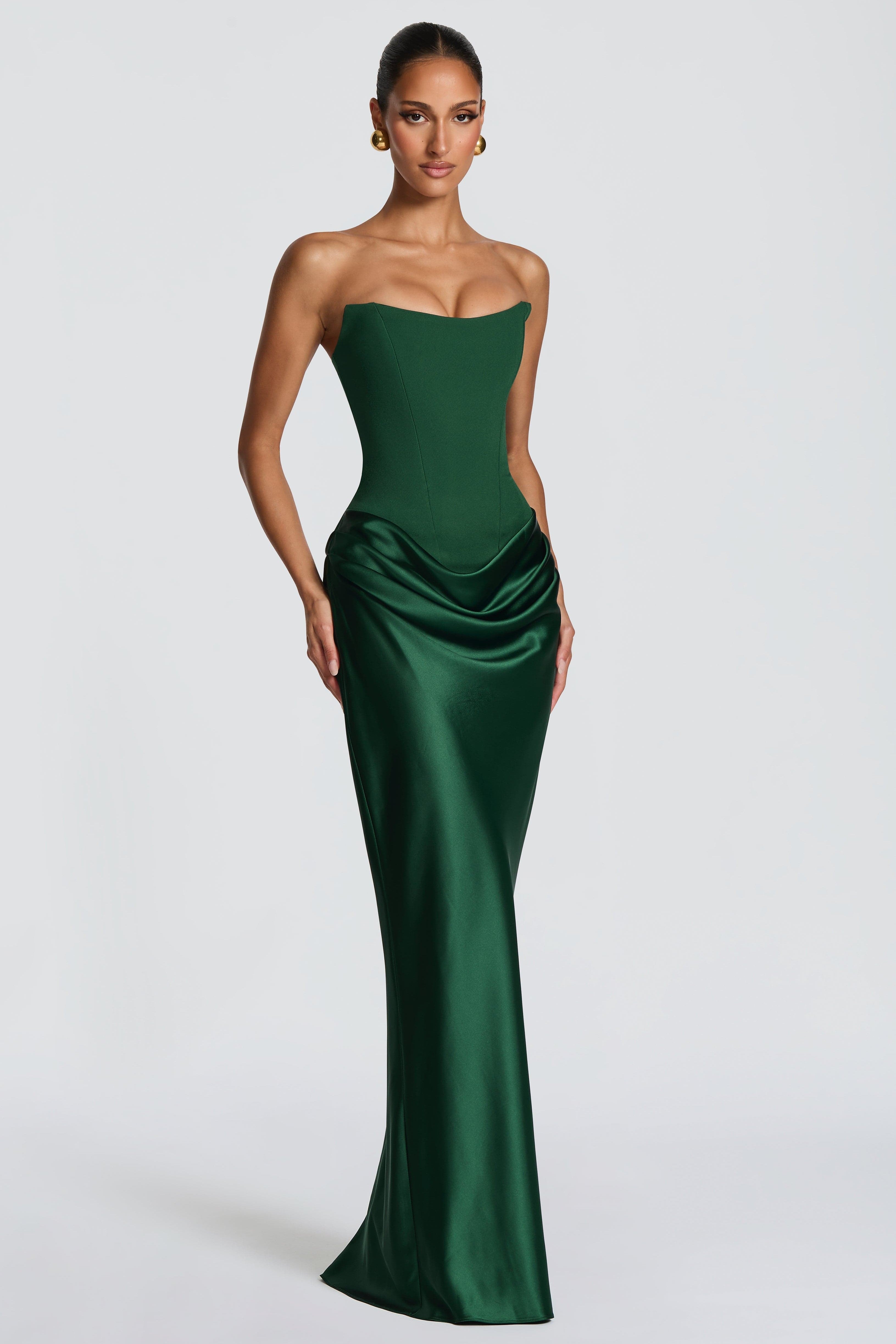 Selene | Satin-Look Tie-Up Maxi Dress