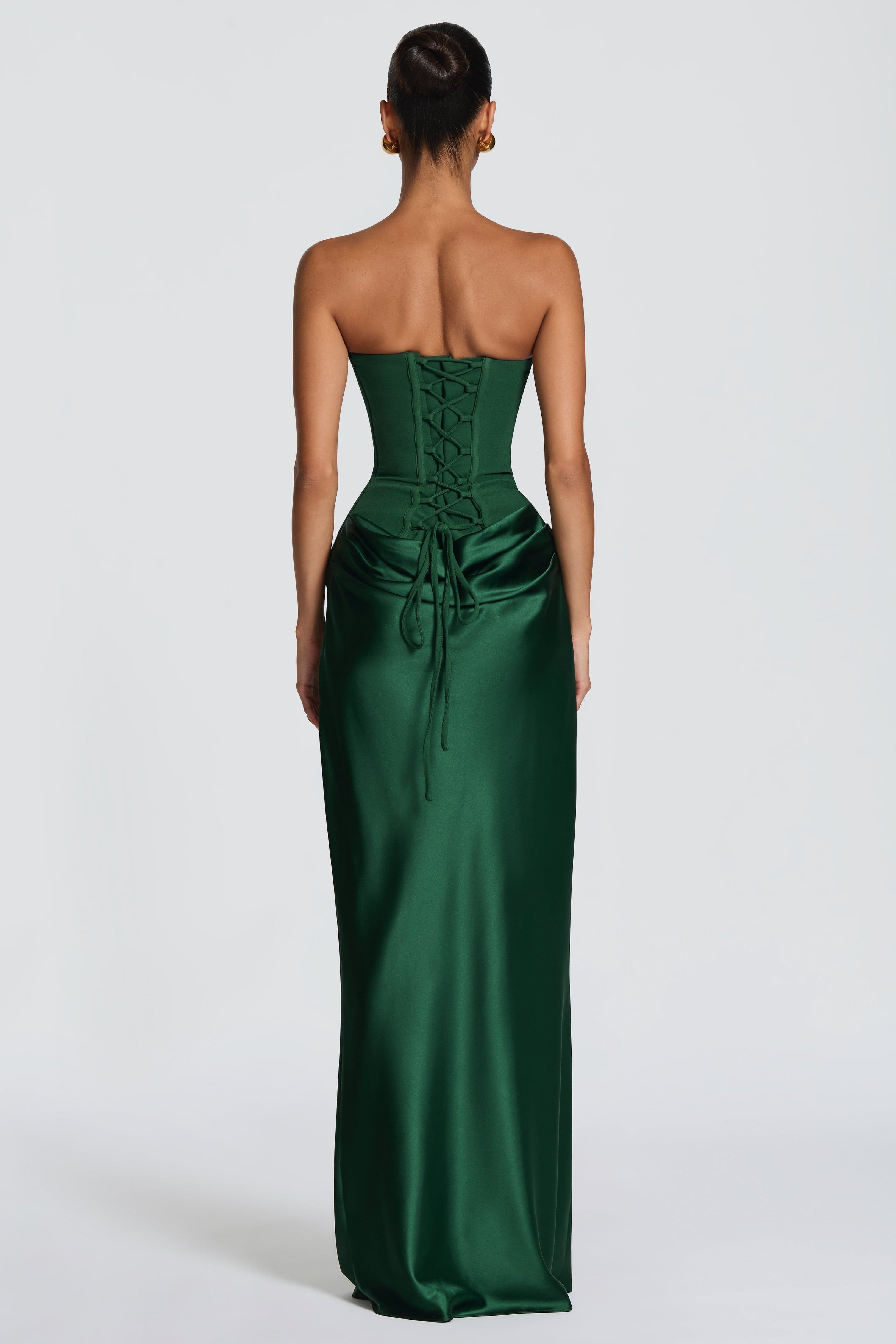 Selene | Satin-Look Tie-Up Maxi Dress