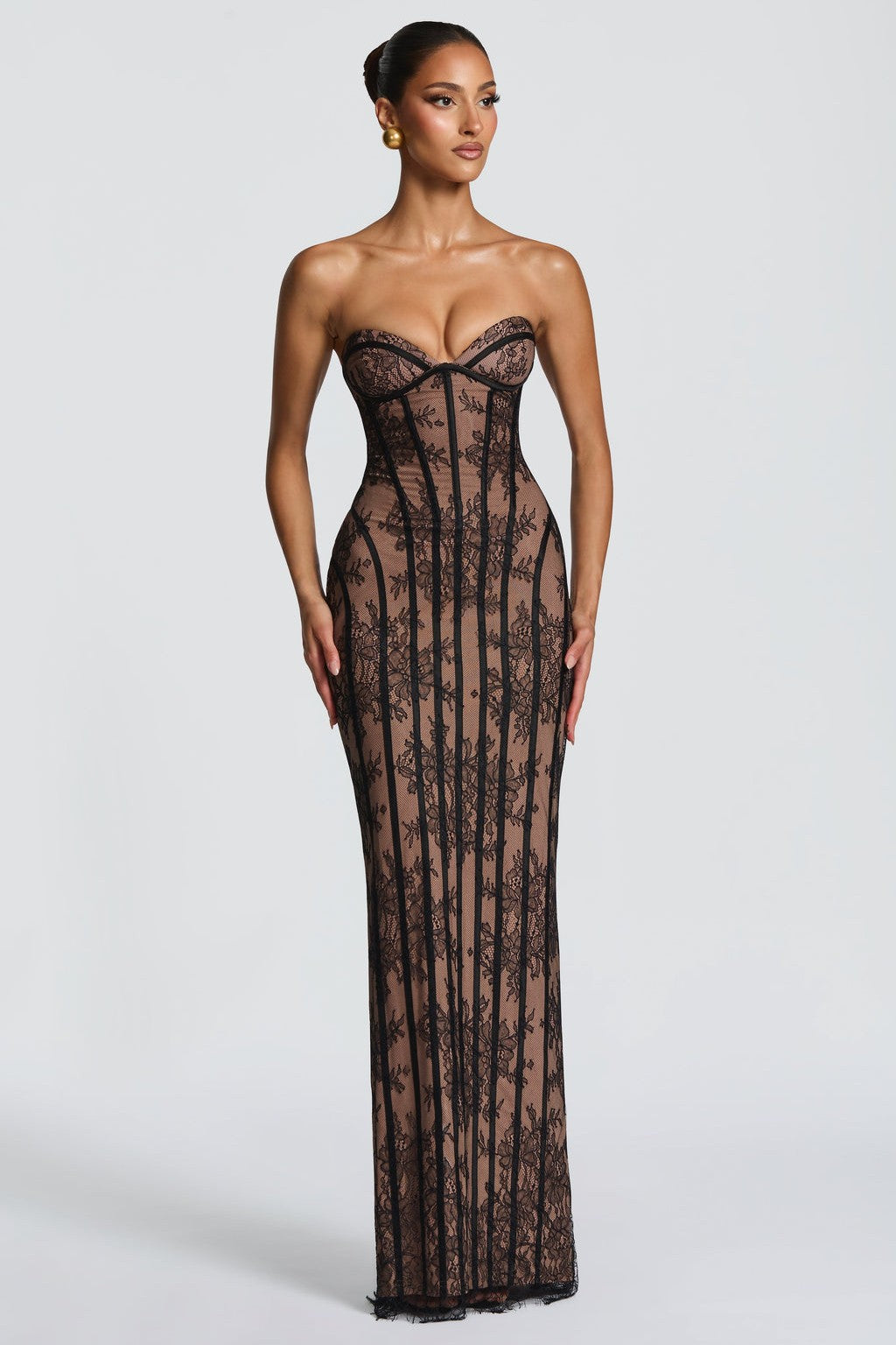 Kira | Off-Shoulder Lace Sweetheart Maxi Dress