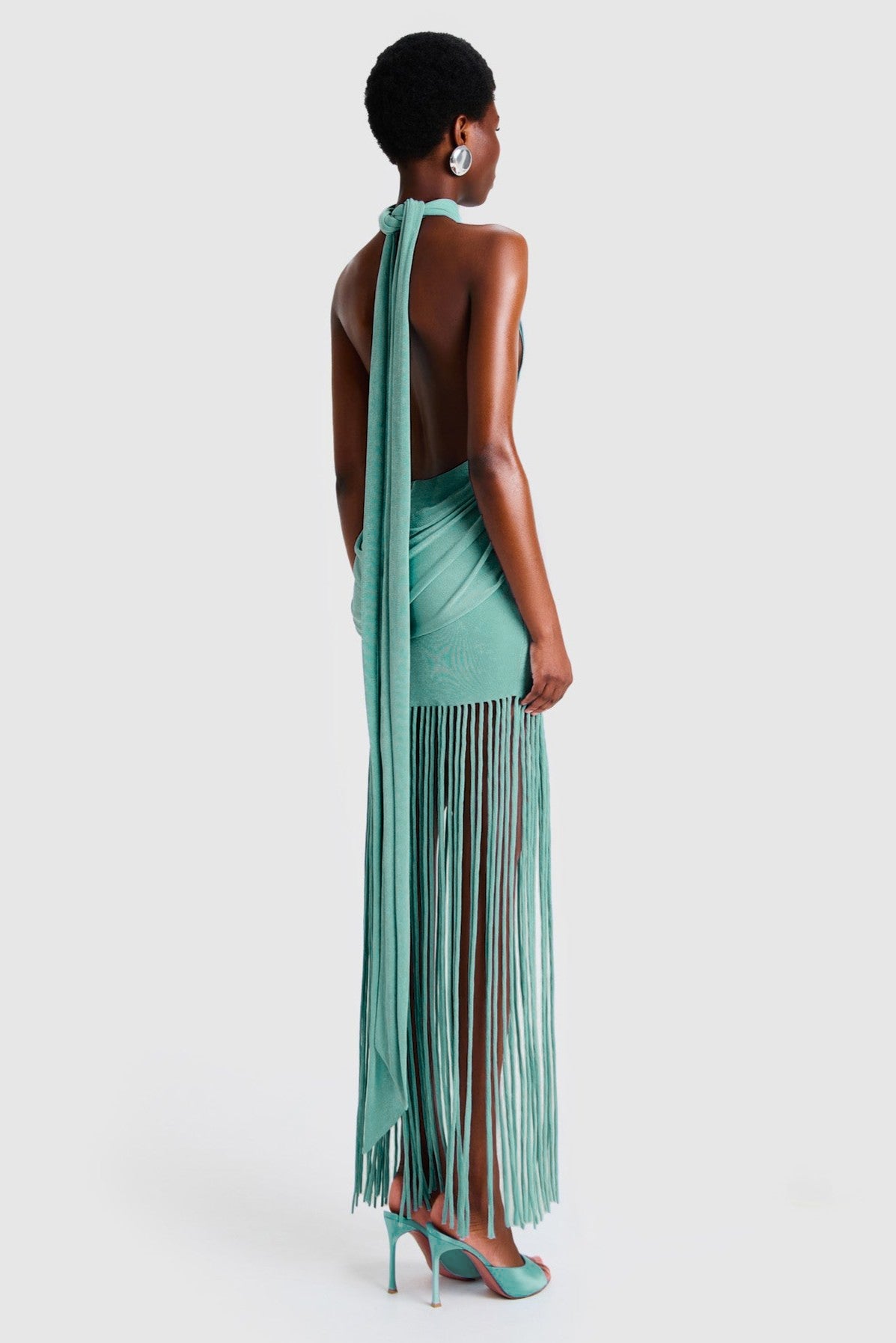 Halina | Tassel Halter Neck Maxi Dress