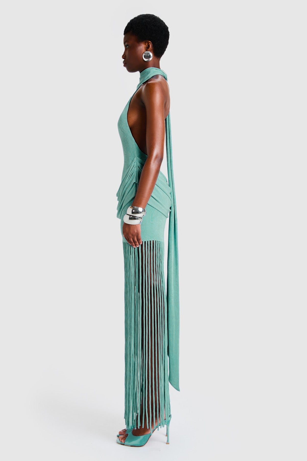 Halina | Tassel Halter Neck Maxi Dress