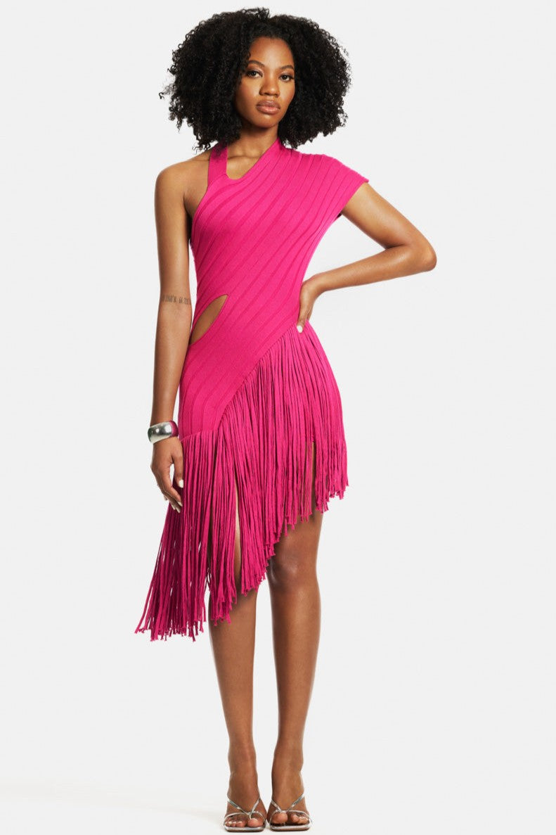 Paige | Knit Tassel Sleeveless Midi Dress