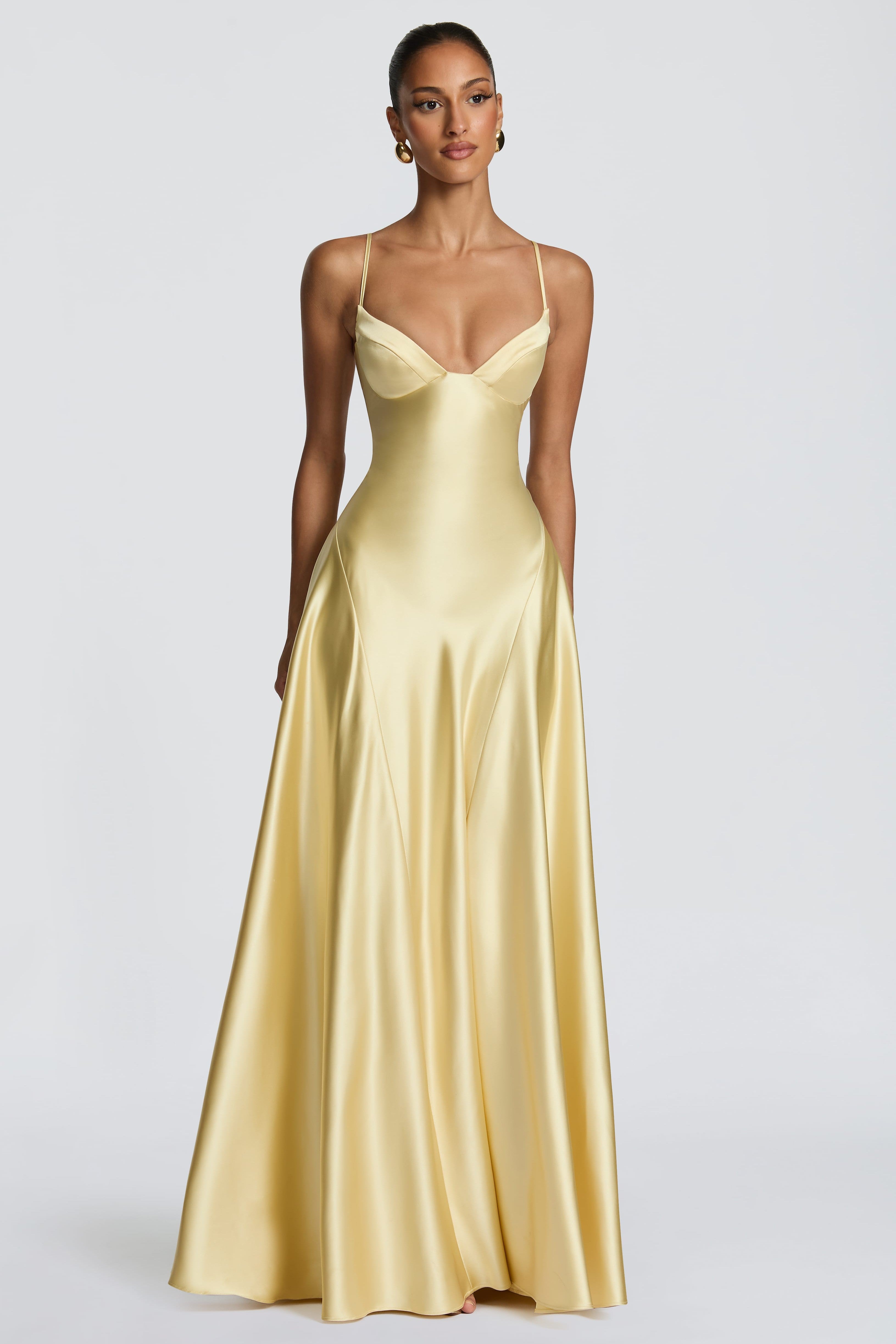 Darya | Satin Tie-Up Slip Maxi Dress