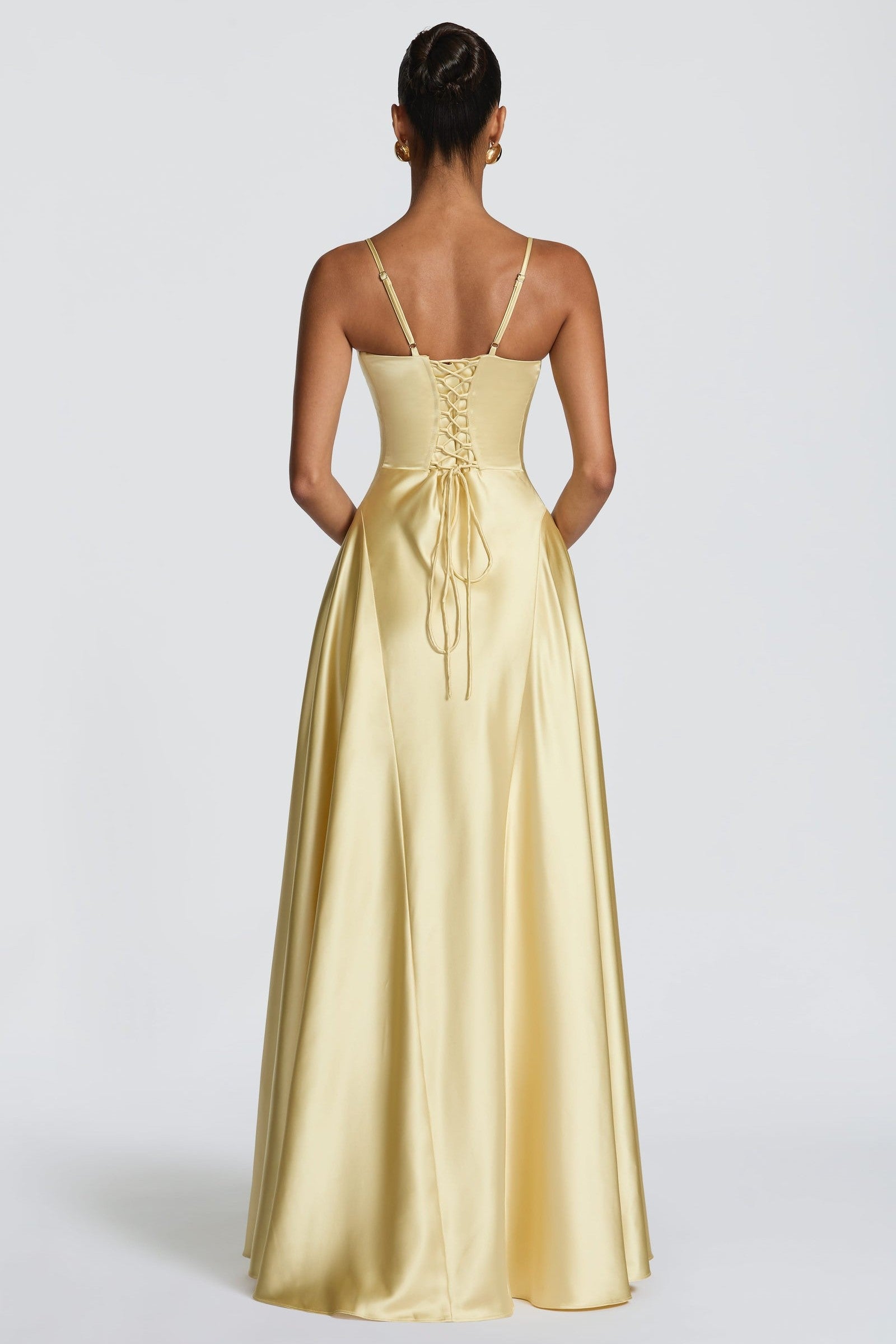 Darya | Satin Tie-Up Slip Maxi Dress
