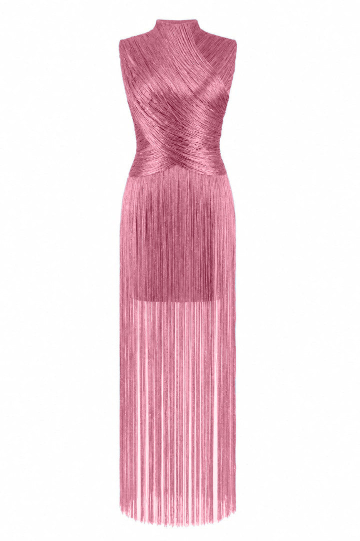 Giselle | Bandage Tassel Sleeveless Maxi Dress