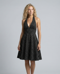 Emilia | Halter Neck Polka Dot Backless Mini Dress