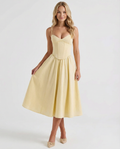 Maya | Flared Skirt Corset Midi Dress