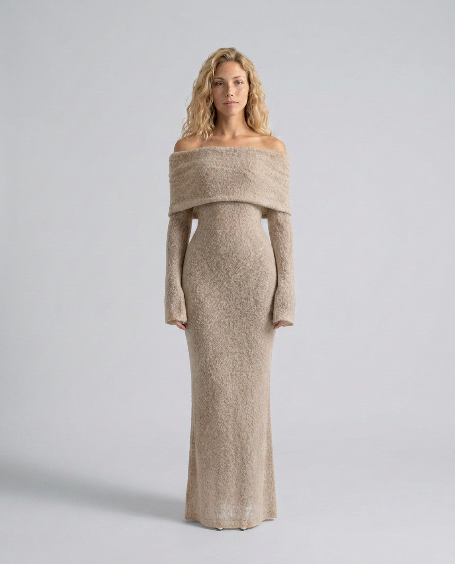 Priya | Off-Shoulder Fitted Maxi Dress