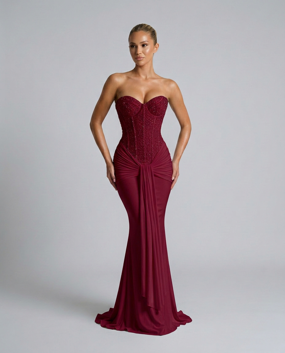 Ulrika | Strapless Sequined Maxi Dress