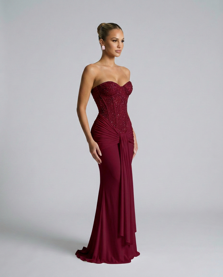 Ulrika | Strapless Sequined Maxi Dress